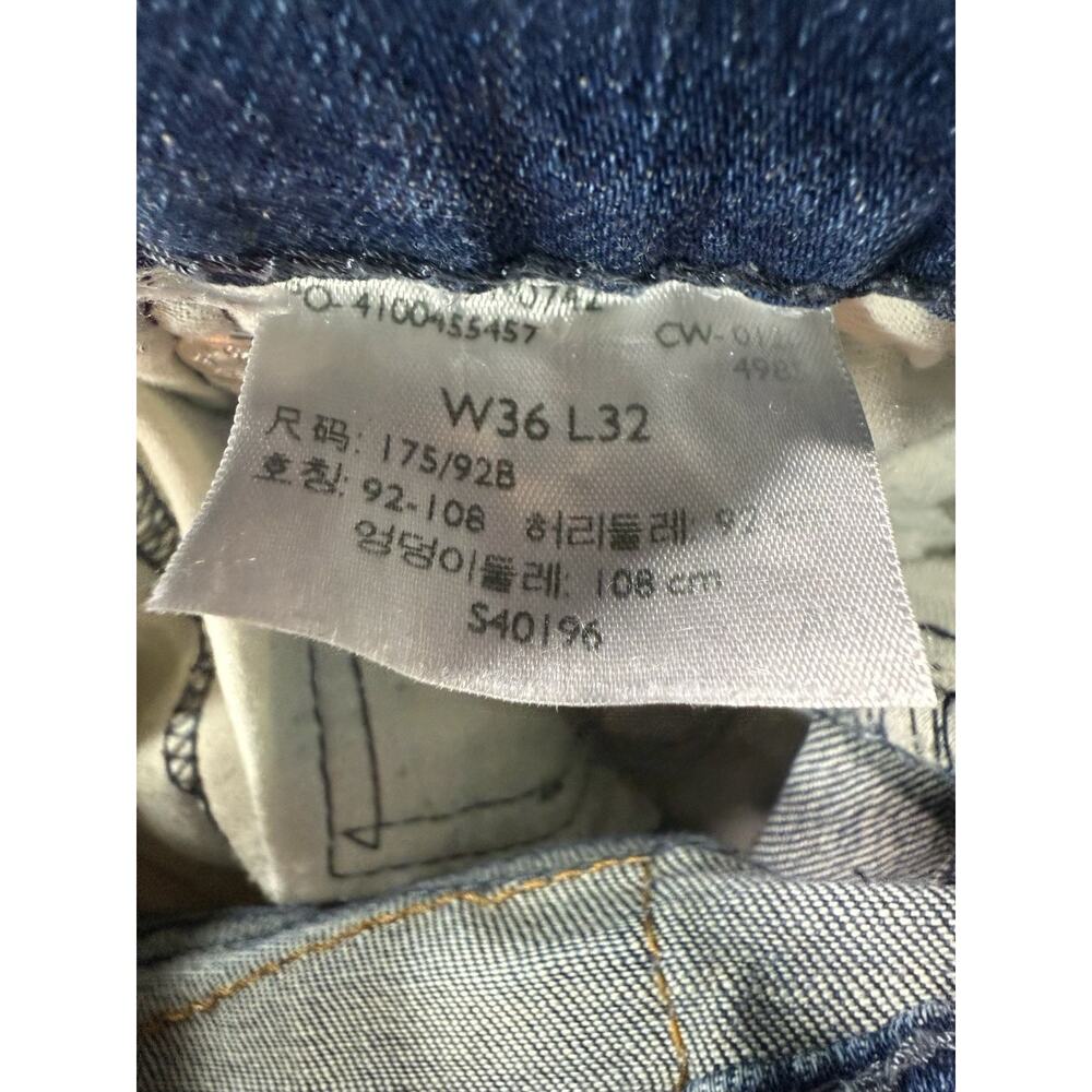 Levis 514 Jeans Mens 36x32 Medium Stone Wash Straight Leg Slim Fit Denim Casual - Picture 3 of 6